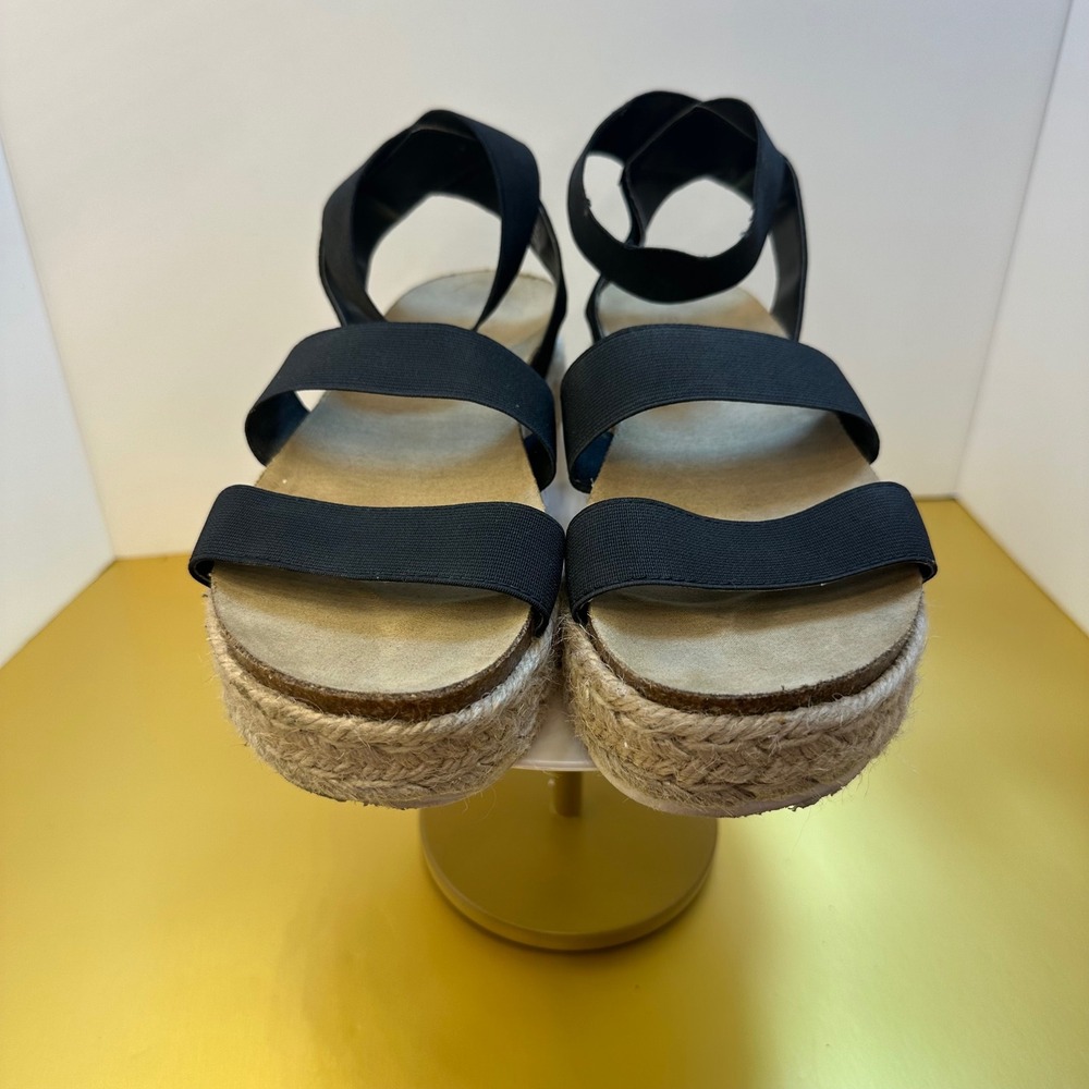Esprit Gigi Womens Black Elastic Strap Platform Espadrille Sandals Size‎ 8M